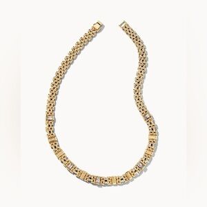 Kendra Scott Lesley Gold Chain Necklace in White Crystal